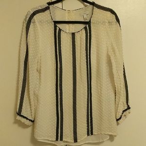 J Crew black and white blouse